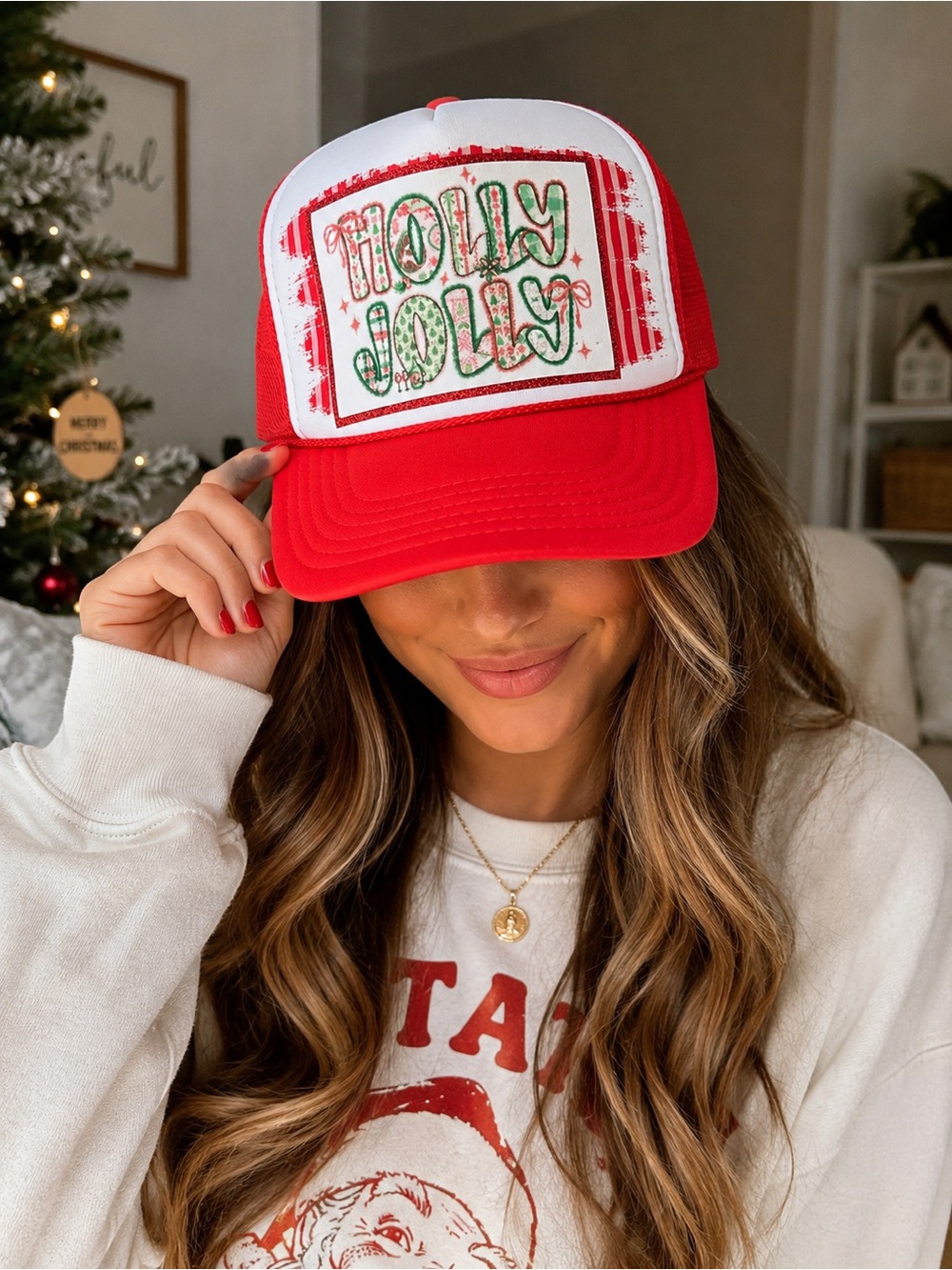 OTTO Holly Jolly Christmas Trucker Hat